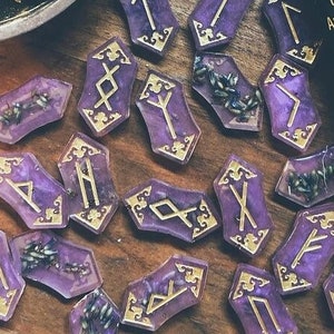 Lavender Flower Runes - Elder Futhark, Magick, Divination, Dried Herbs