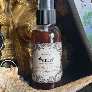 Sacred Herbal Energy Spray | Room & Ritual Tool Cleanser | Cleanse, Protect, and Charge | Purifying Incense Alternative, Raise Vibrations