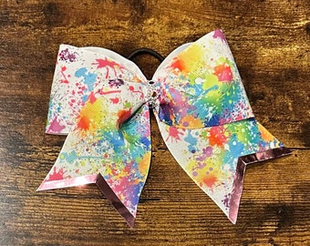 Paint Splatter Cheer Bow