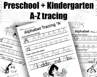 Preschool to Kindergarten Alphabet Worksheets -Printable- 24 pages