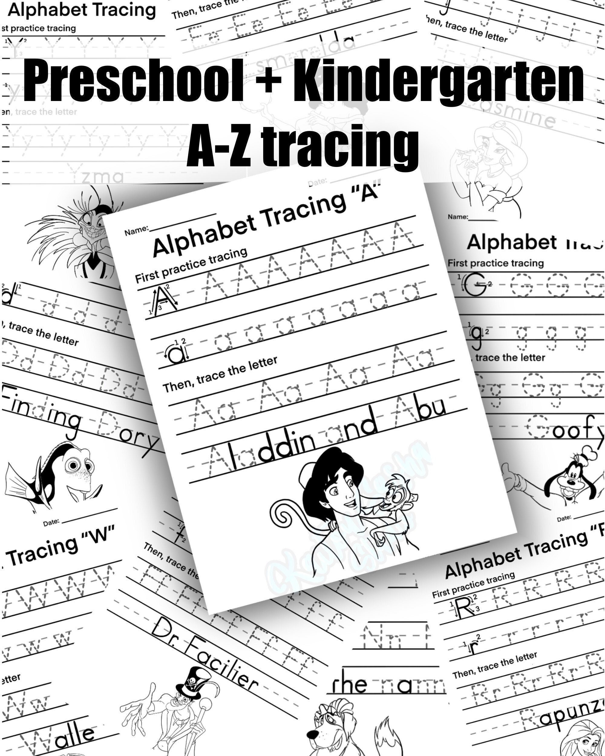 Preschool to Kindergarten Alphabet Worksheets printable 24 - Etsy
