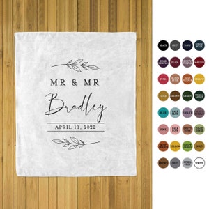 Personalized Blanket Mr Mrs Gift Custom Couple Wedding Blanket, wedding gift, engagement gift, Anniversary blanket, customized gift for wife