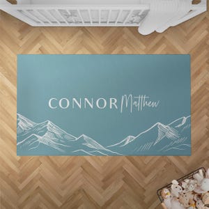 Individueller Kinderzimmer Teppich Spielmatte mit Name, Natur Schlafzimmer Dekor, Baby Jungen Geschenk, personalisierte Kinderteppich, Spielzimmer waschbar Bereich Teppich