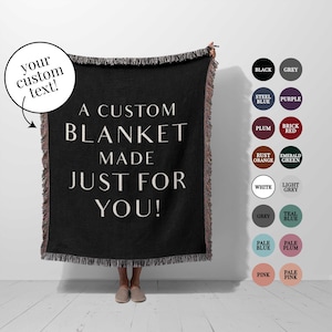 Custom text Blanket, personalized blanket for adults, woven throw with personalization, customized birthday gift, home decor gift for mom