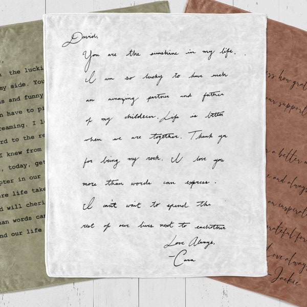 Handschrift Decke Personalisierte benutzerdefinierte Liebesbrief Decke Jahrestag, handgeschriebener Brief, Ferngeschenke für Freundin, Freund