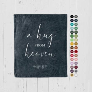Personalized Memorial Throw Blanket: "A Hug From Heaven" Sympathy Bereavement Gift for Loss of Mother, Father, Friend, Grieving Family