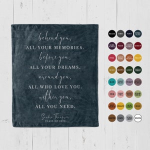 Graduation 2025 Custom Blanket Gift for grad graduate class of 2024 Personalized girl gift for her high school middle school college grade 8