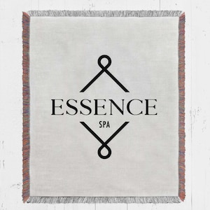Custom Logo Blanket personalized with text, woven throw corporate gift for employee retirement or promotion