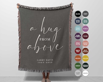 Individuell gewobene Gewebedecke: Trauerbeileidsgeschenk, eine Umarmung von oben