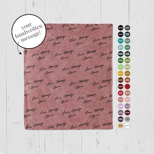 Handwritten Note Throw Blanket with Personalized Signature: Custom handwriting Love Letter, Memorial Gift