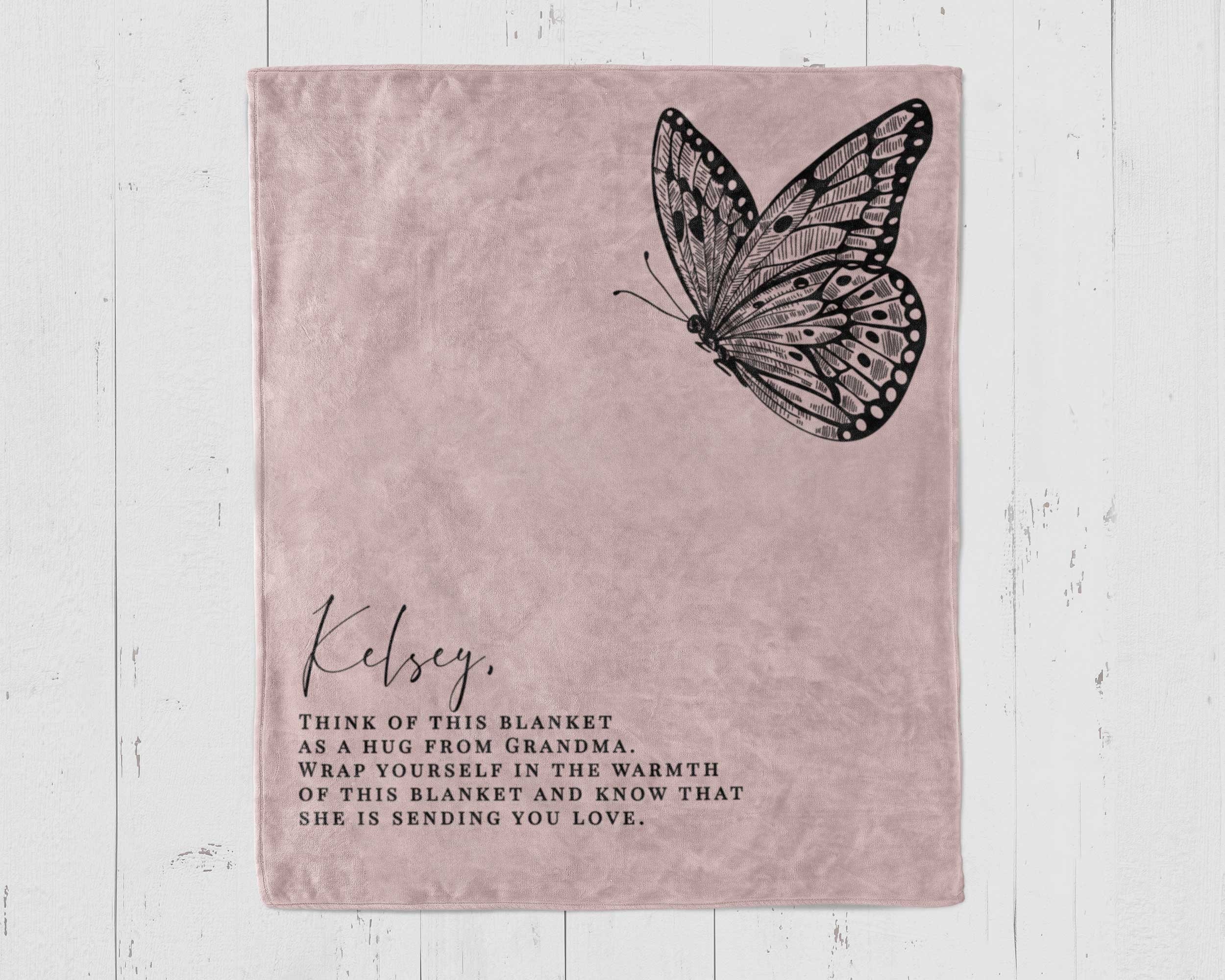 thumbnail image 2 of Custom Photo Night Butterfly When You Miss Me - Personalized Blanket - Memorial Gift For Family Members Designed By Esmeralda Good-Night 2 of 12