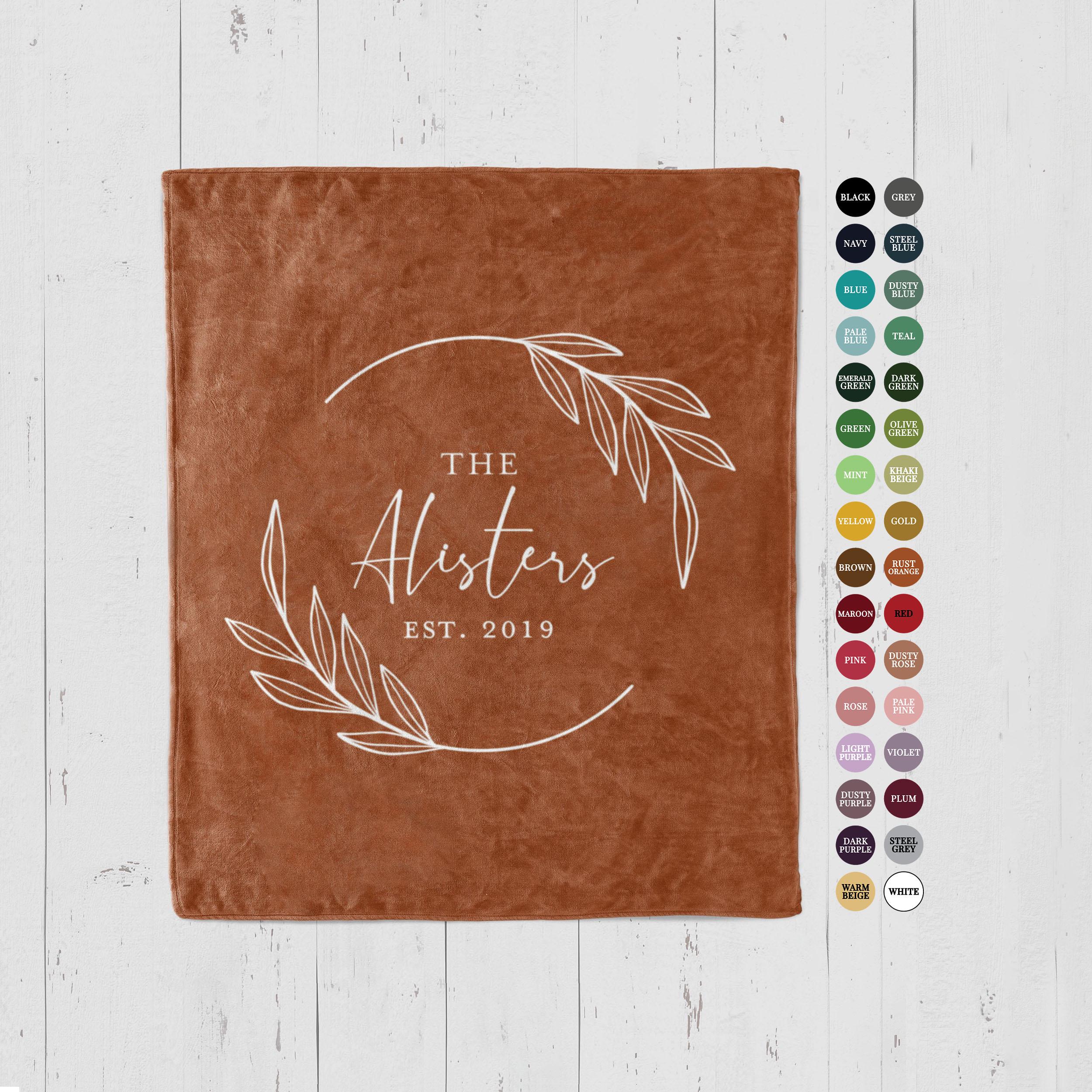 Custom Family Name Thanksgiving Blanket: Personalized Throw with Last Name, Customized Fall Home Decor