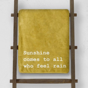 yellow custom blanket with custom text