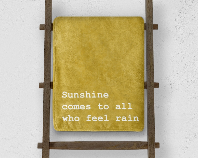 yellow custom blanket with custom text
