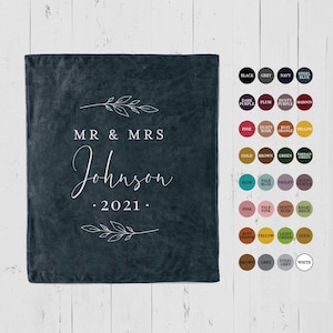 Personalized Blanket, Mr and Mrs - Custom Couple Blanket, throw blanket, wedding gift, Anniversary, wedding blanket, Gift for wife, couple