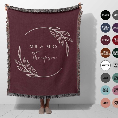 Custom Personalized Wedding Vow Woven Throw Blanket Etsy