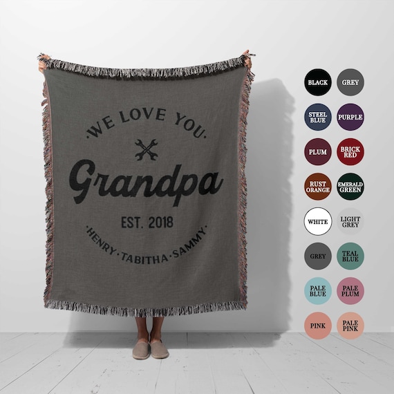 Custom Grandpa Blanket Personalized Birthday Gift From Grandkids