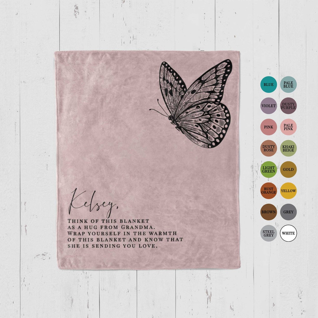 thumbnail image 2 of Custom Photo Night Butterfly When You Miss Me - Personalized Blanket - Memorial Gift For Family Members Designed By Esmeralda Good-Night 2 of 12