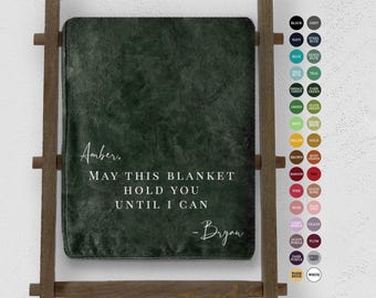Personalized Blanket Long Distance Relationship: Custom Throw Gift, Boyfriend Girlfriend, Missing You Military Husband Deployment, Army Wife