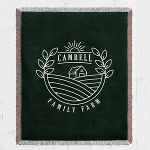 Custom Logo Blanket personalized with text, woven throw corporate gift for employee retirement or promotion