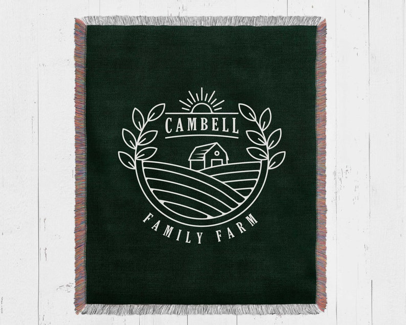 Custom Logo Blanket personalized with text, woven throw corporate gift for employee retirement or promotion