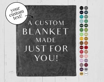 Custom text Blanket, personalized blanket for adults, custom fleece throw, customize blanket gift, home decor, birthday gift for mom
