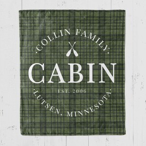Custom Cabin Décor Blanket Plaid Personalized family name