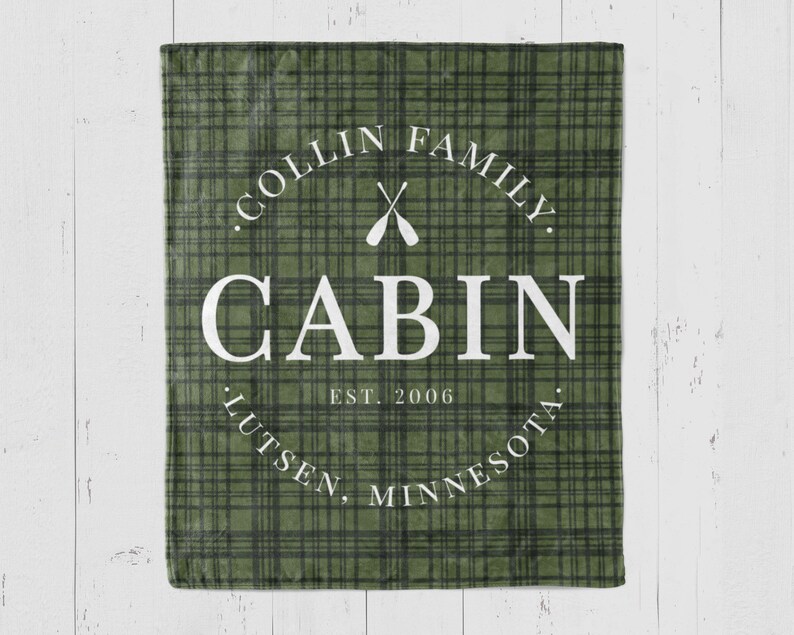 Custom Cabin Décor Blanket Plaid Personalized family name
