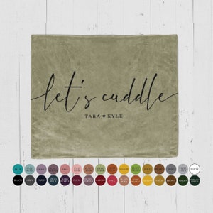 Lets Cuddle throw blanket Custom with couple names