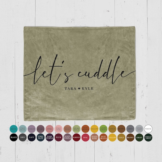 Let's Cuddle Throw Blanket: Custom Funny Couple Blanket Personalized with Names, Funny Gift for Girlfriend, Wife
