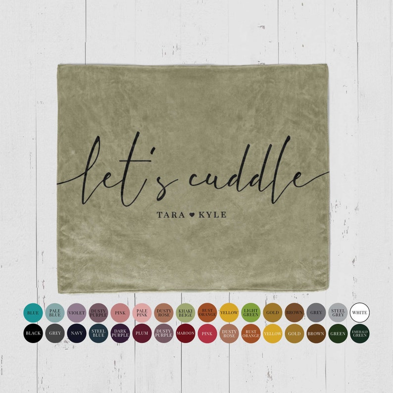 Lets Cuddle throw blanket Custom with couple names