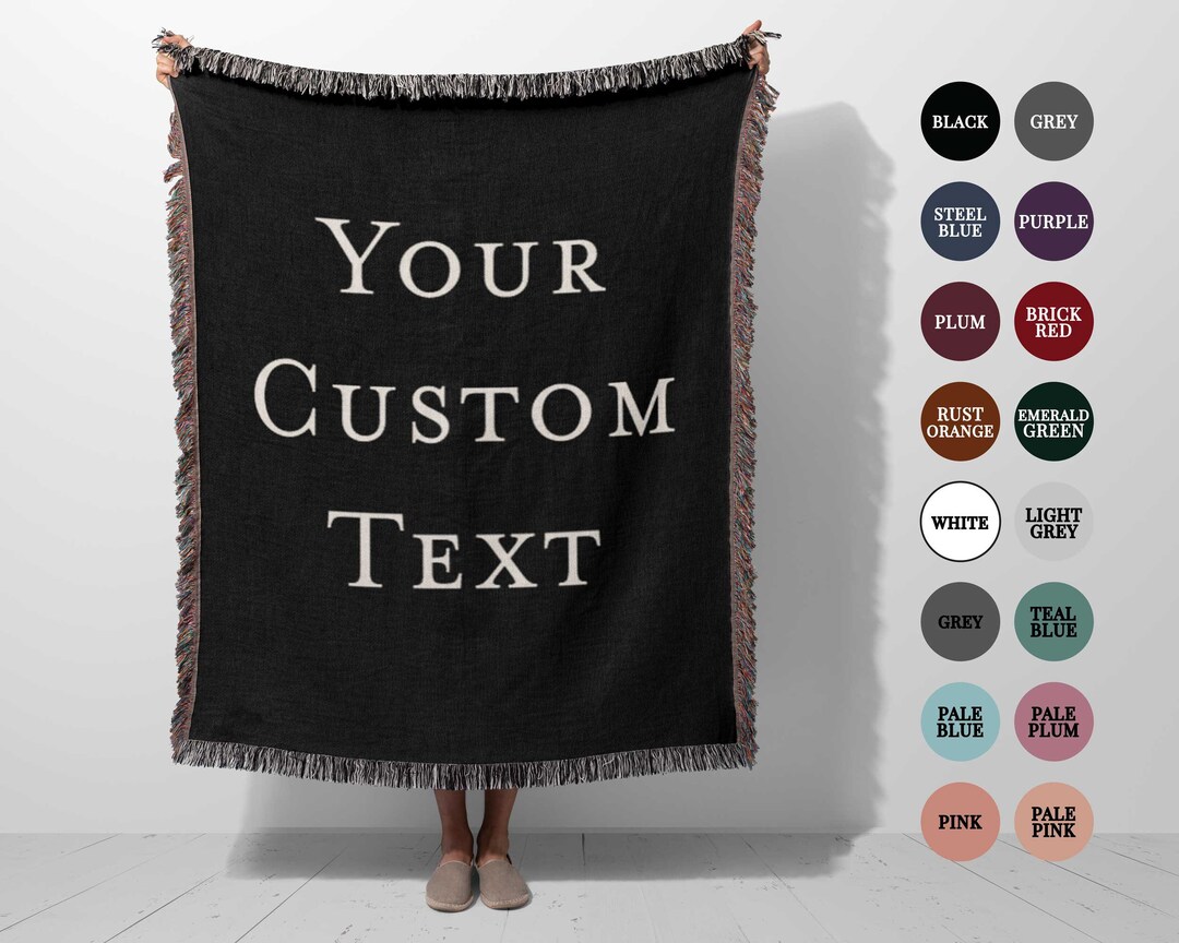 Custom Text Blanket Personalized Blanket for Adults Woven Etsy