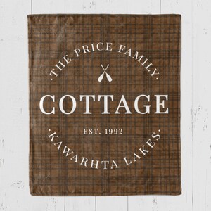 Custom Cottage Cabin Décor Blanket Plaid Personalized family name
