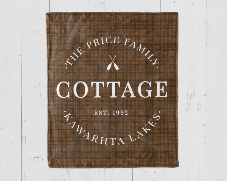 Custom Cottage Cabin Décor Blanket Plaid Personalized family name