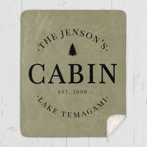 Custom Cabin Décor Blanket Personalized family name