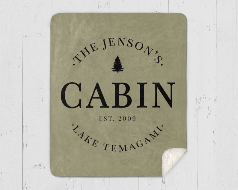 Custom Cabin Décor Blanket Personalized family name