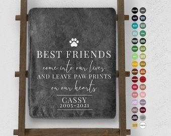 Personalized Pet Memorial Throw Blanket: Custom Sympathy Gift for Loss of Dog or Cat, Grieving Pet Owner