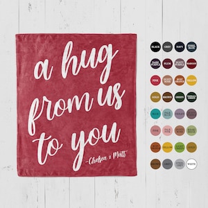 Personalized Blanket Thinking of you gift support encouragement get well soon sending hugs cancer support chemo, gift for friend with cancer