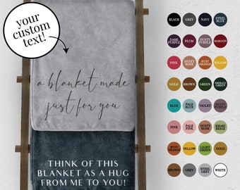 Custom Blanket with personalized text, blanket for adults, custom fleece throw, customized message blanket gifts, birthday gift for mom
