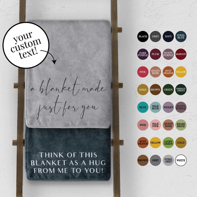 custom text throw blanket personalized