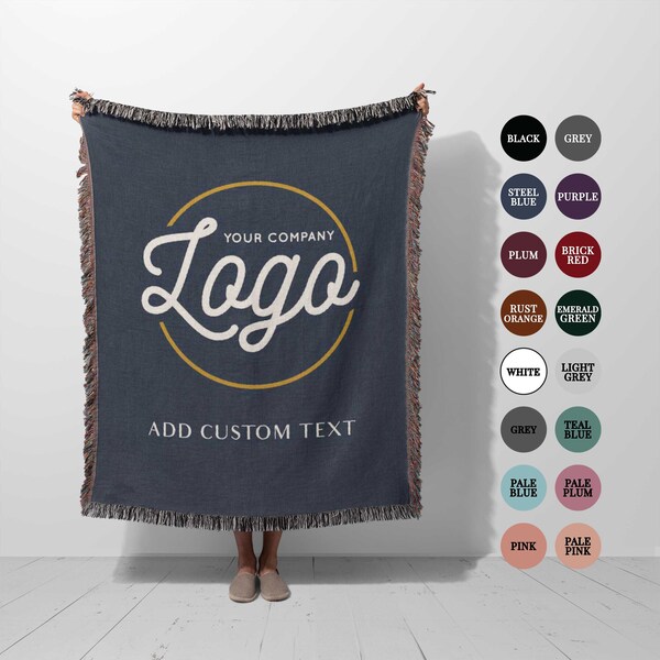 Custom Logo Woven Blanket Etsy