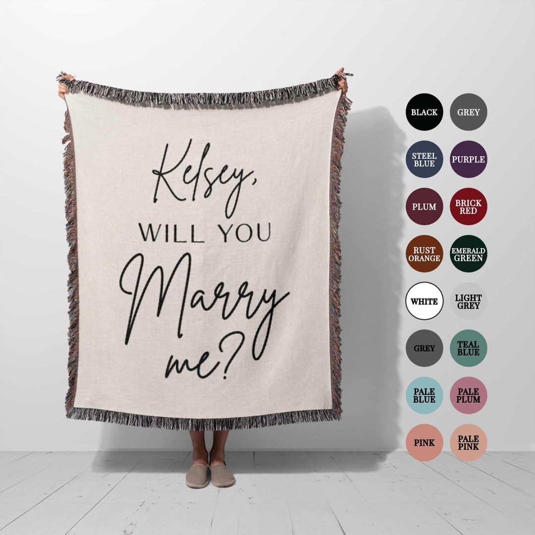 Wood Heart Wedding Proposal - Will You Marry Me Sherpa Blanket