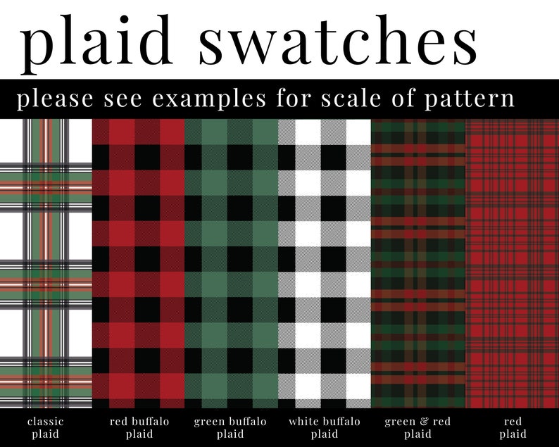variety of plaid options for custom christmas blankets