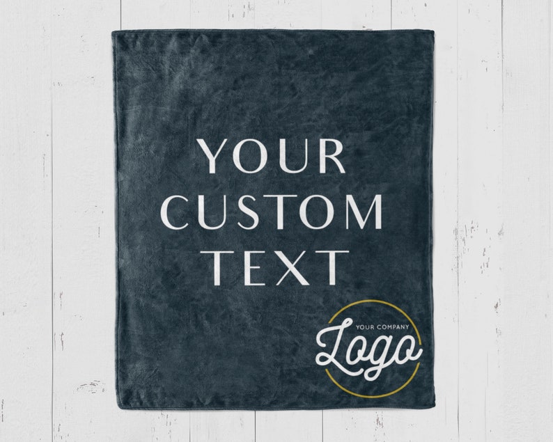 Custom Logo Blanket Personalized Text Blanket With Business Etsy