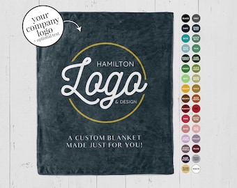 Manta con logotipo personalizado, manta con texto personalizado con el logotipo de la empresa, manta polar personalizada, regalo corporativo para la jubilación de empleados.