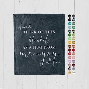 Personalized Hug Blanket: Comfort for Long Distance Friendship, Missing You Sending Hugs, Get Well Soon Gift