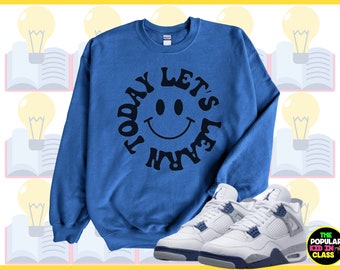 Teacher Sweatshirt,Teacher Smile Face Shirt, Teacher Gifts, Teacher Shirt, Elementary School Teacher Shirt, Teach Sweatshirt