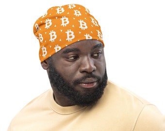 Bitcoin All-Over Print Beanie - BTC Winter Hat