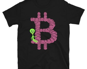 Alien Brain Bitcoin Short-Sleeve Unisex T-Shirt BTC Crypto