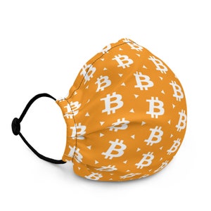 Bitcoin V1 Premium Orange Face Mask BTC Cryptocurrency image 3